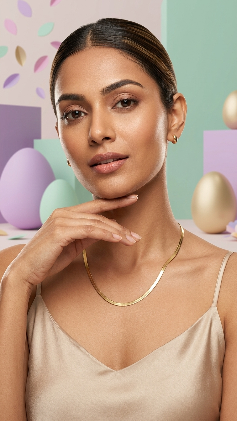 Minimal Gold Snake Chain Necklace - Additional View 2