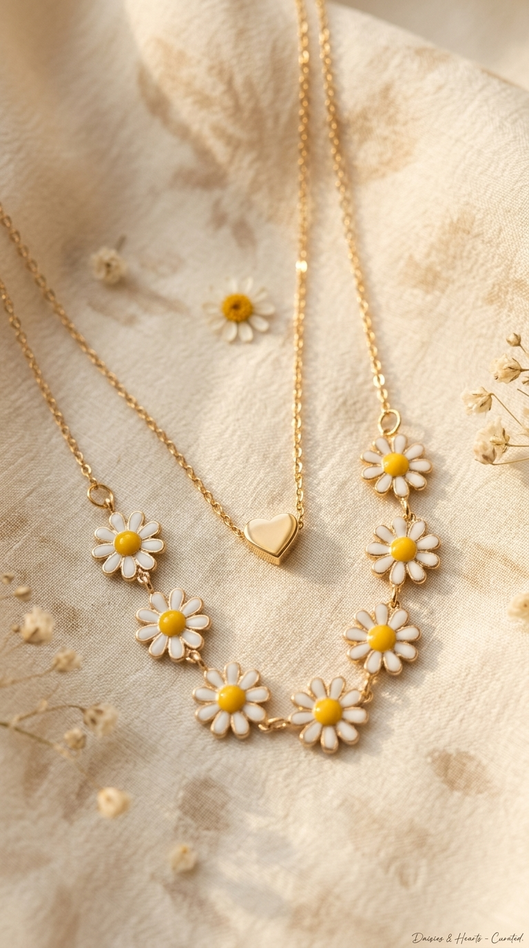 Gold Layered Daisy Chain Necklace - Thumbnail 2