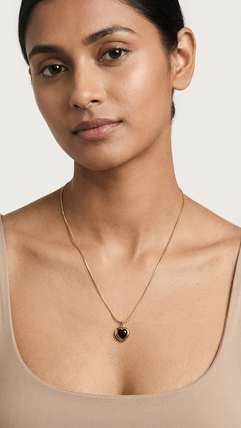 Midnight Heart Pendant Necklace - Additional View 2