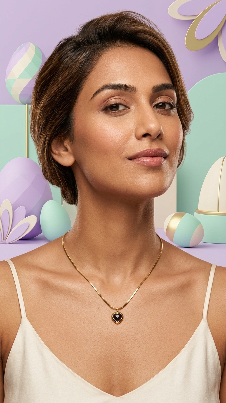 Midnight Heart Pendant Necklace - Additional View 3