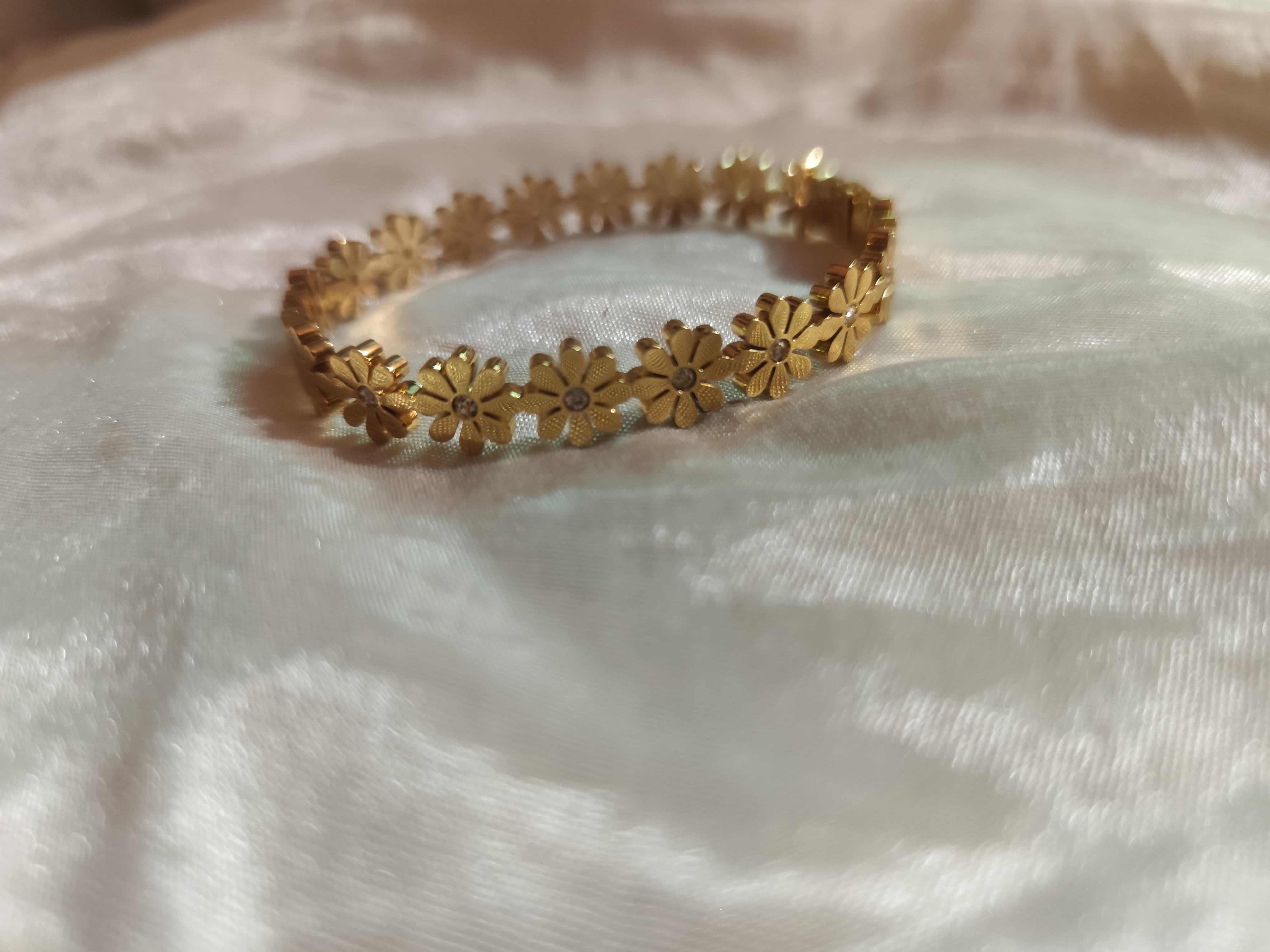 Ethereal Daisy Bloom Gold-Tone Bracelet - Additional View 2