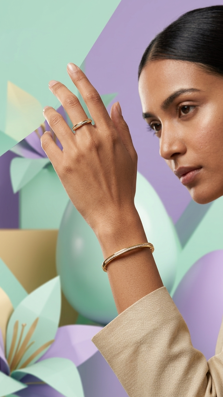 Classic Eternity Pavé Bangle & Ring Set - Additional View 2