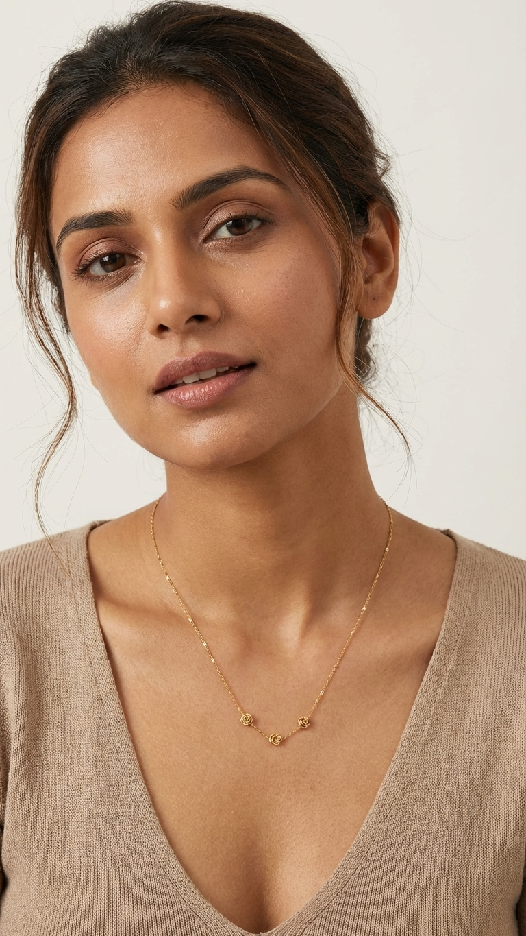 Dainty Gold Bead Chain Necklace ✨ - Additional View 3