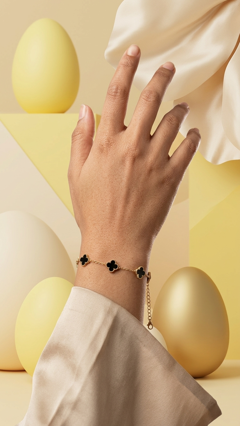 Luxury Black Clover Bracelet