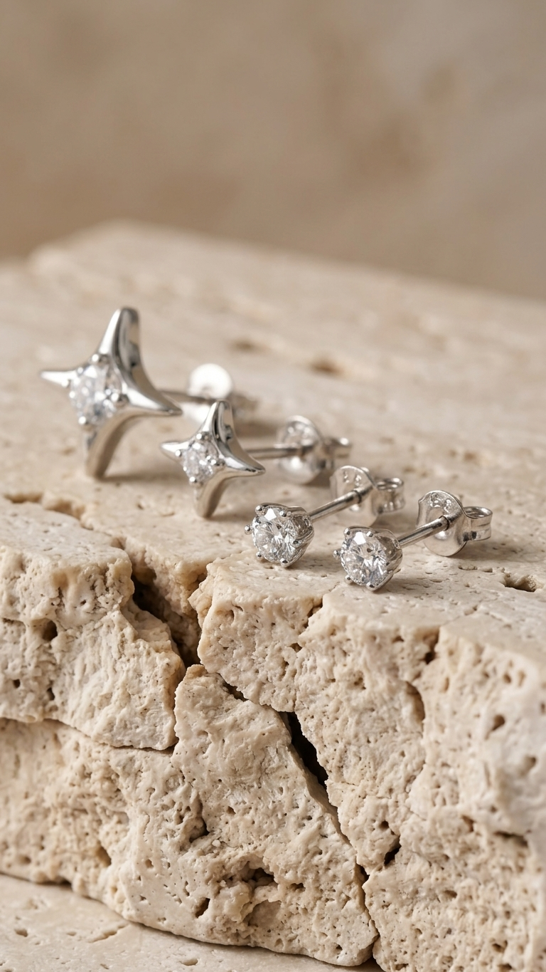 North Star & Celestial Sparkle 3-Pair Stud Set - Additional View 3