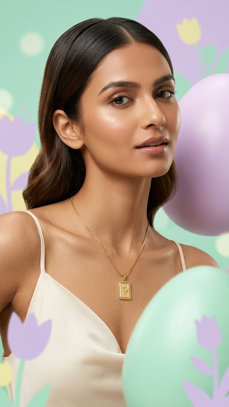 Golden Bloom Medallion Necklace - Additional View 2