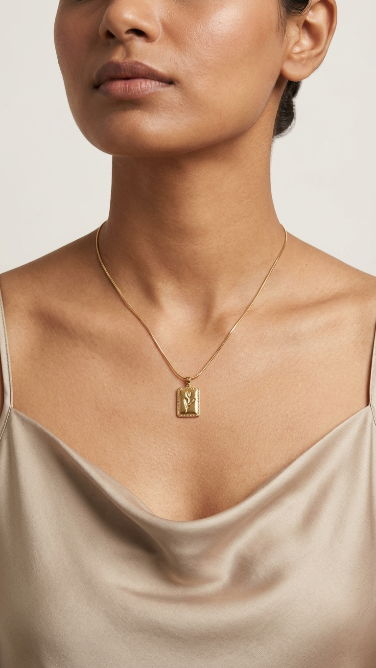 Golden Bloom Medallion Necklace - Additional View 3