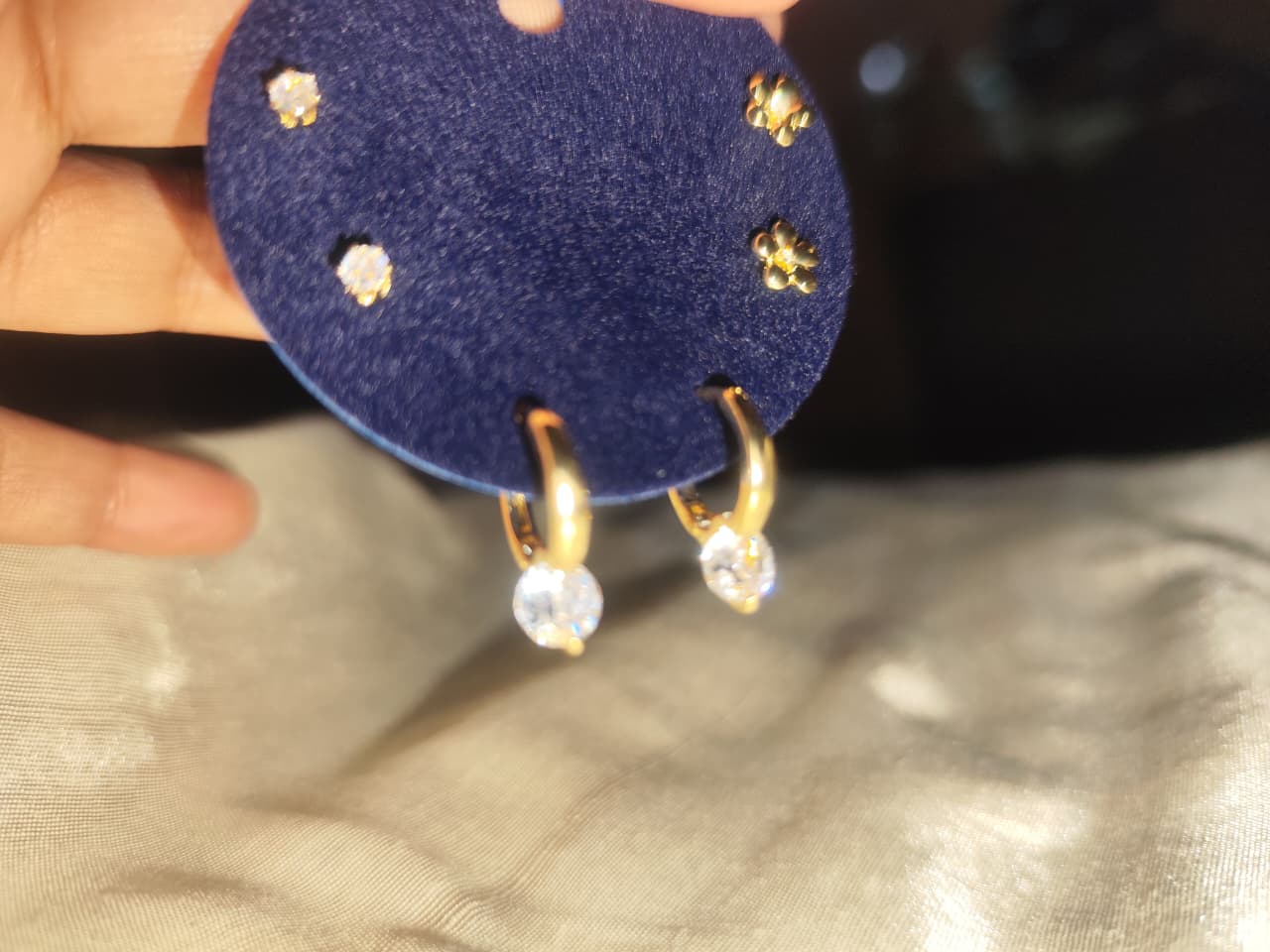 Petite Flora & Crystal 3-Pair Earring Set with Huggie Hoops - Additional View 2