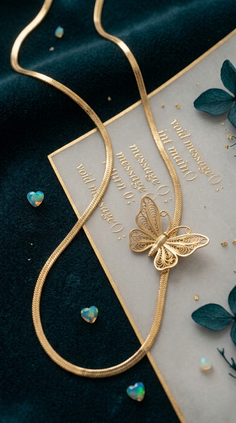 Gold Snake Chain Necklace - Thumbnail 2
