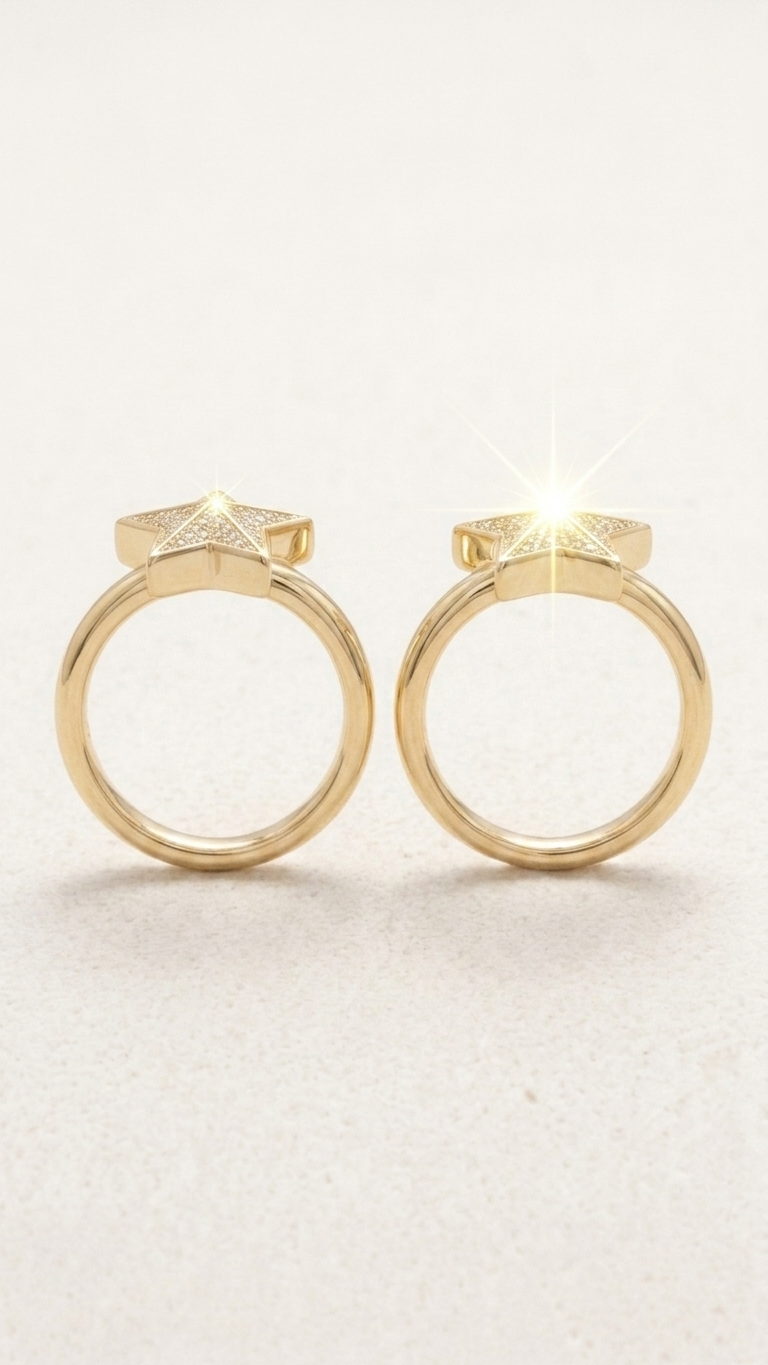 Golden Aura Square Stone Ring - Additional View 2