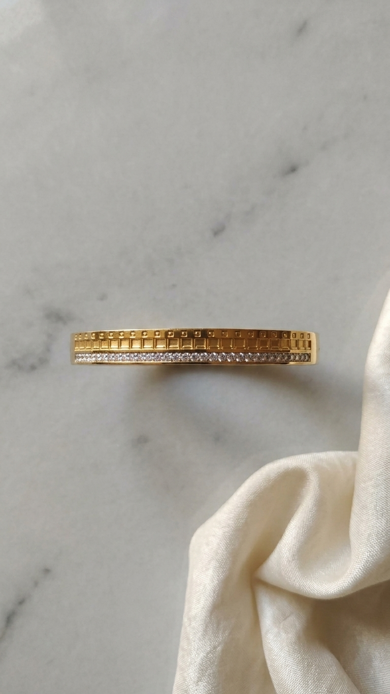 Embossed Grid & Crystal Eternity Bangle - Additional View 3