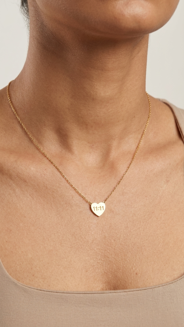 Angel Number Heart Necklace - Additional View 2