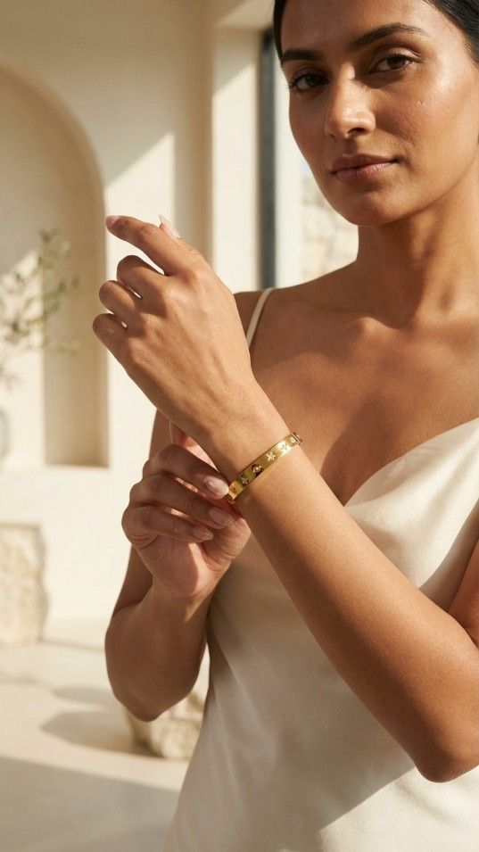 Celestial Star & Charm Golden Bangle - Thumbnail 3