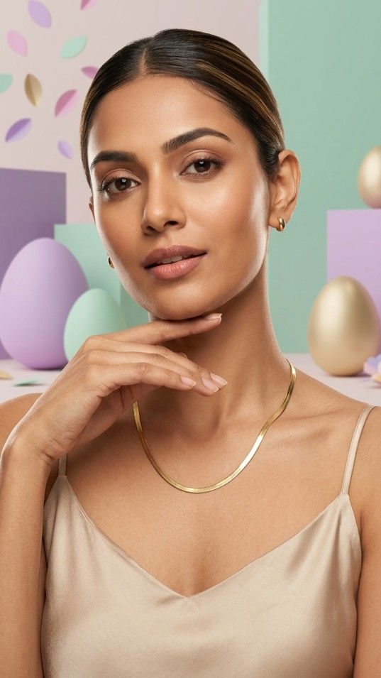 Minimal Gold Snake Chain Necklace - Thumbnail 2