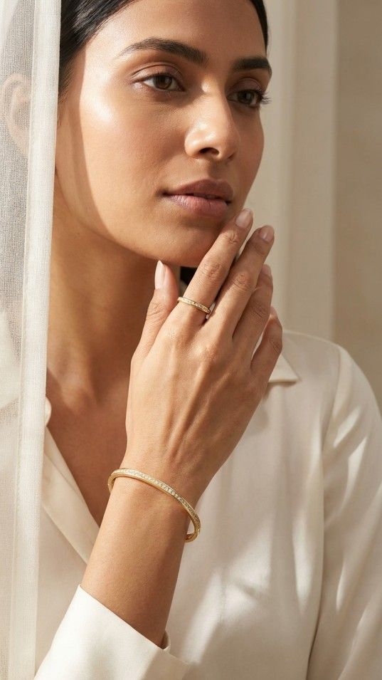 Classic Eternity Pavé Bangle & Ring Set - Thumbnail 2